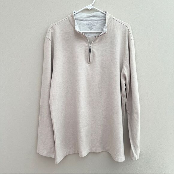 Mizzen Main Pullover Mens XXL Khaki Proflex Pullover Quarter Zip Performance - Picture 1 of 4